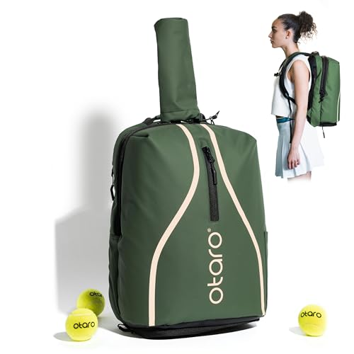 Otaro Premium Tennisrucksack (32L | Grün) Perfekt durchdacht mit frischem Look – Tennistasche für Damen, Herren und Kinder Tennisrucksack Tennis Tasche Tennis Bag von Otaro