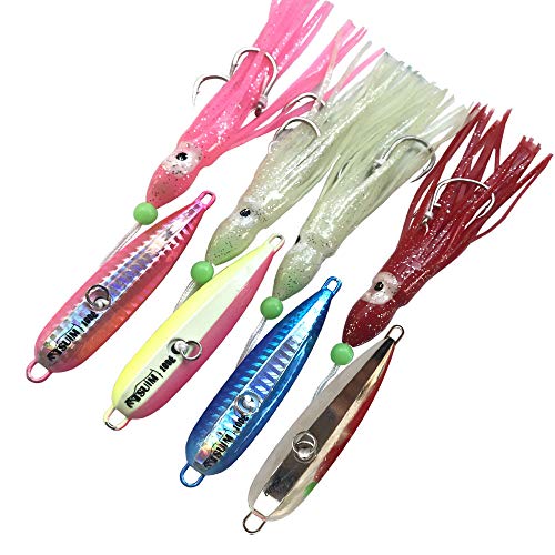 Otomin Inchiku langsam Jigging Köder Glow Salzwasser Metall Angeln Jigs Kopf Octopus Rock Jigging Marlin Fisch Köder Assist Haken Eisfisch Snapper Grouper 100 g 120 g 150 g 200 g (Mehrfarbig von Otomin