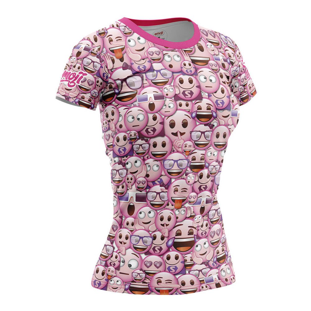 Otso Emoji Classic Pink Short Sleeve T-shirt Rosa L Frau von Otso