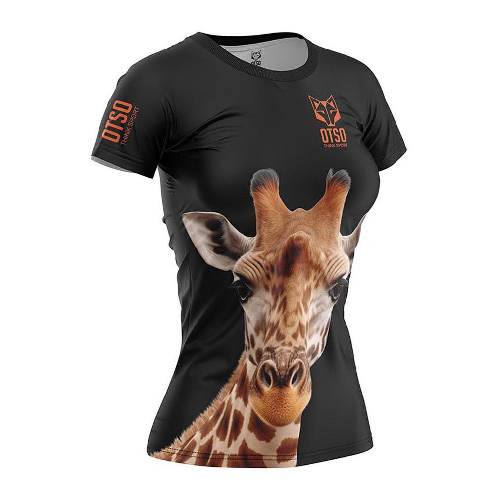 Otso Giraffe Short Sleeve T-shirt Schwarz L Frau von Otso