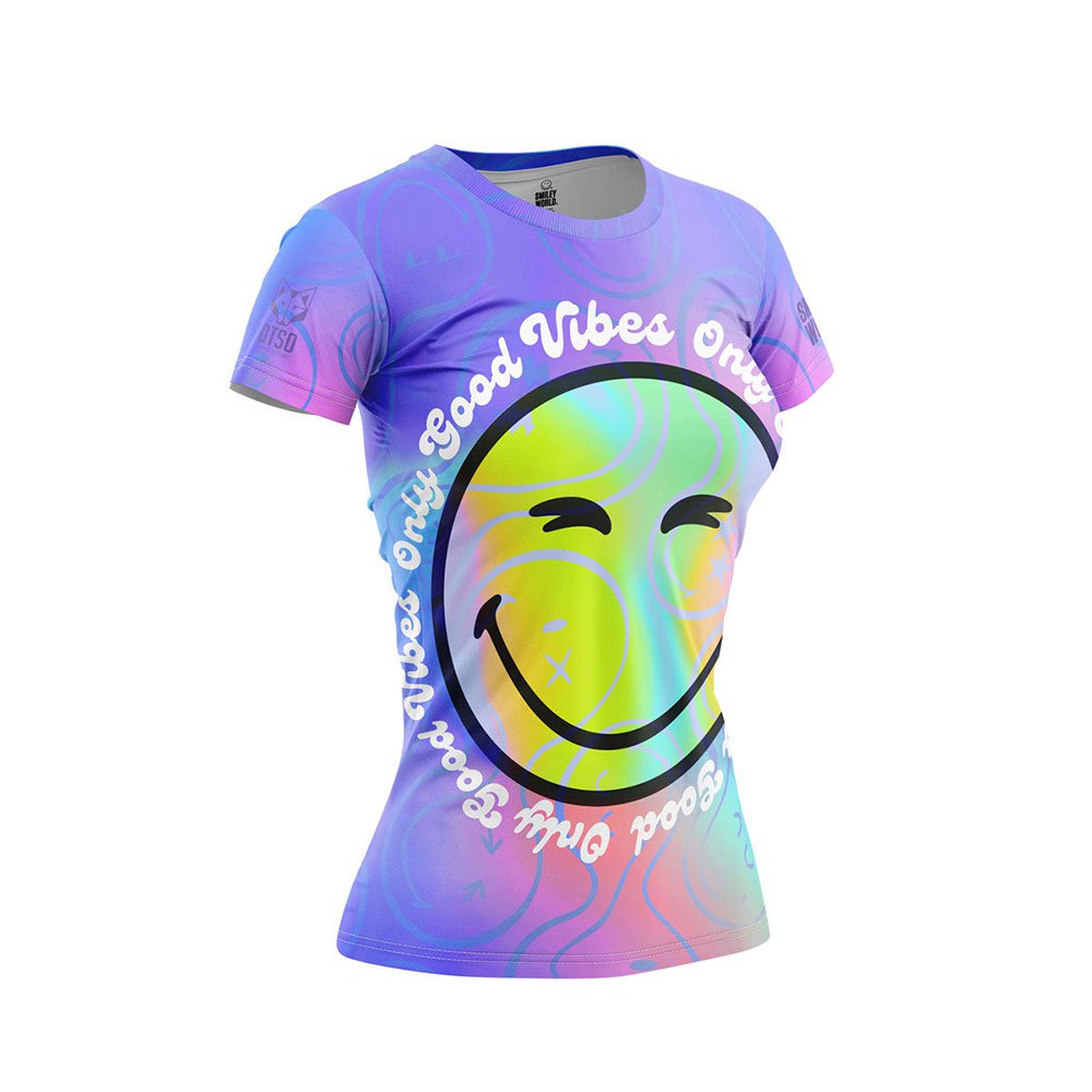 Otso Smileyworld Vibes Short Sleeve T-shirt Lila XS Frau von Otso