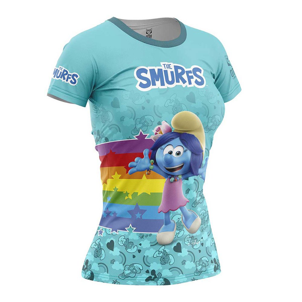 Otso Smurfs Rainbow Short Sleeve T-shirt Blau S Frau von Otso