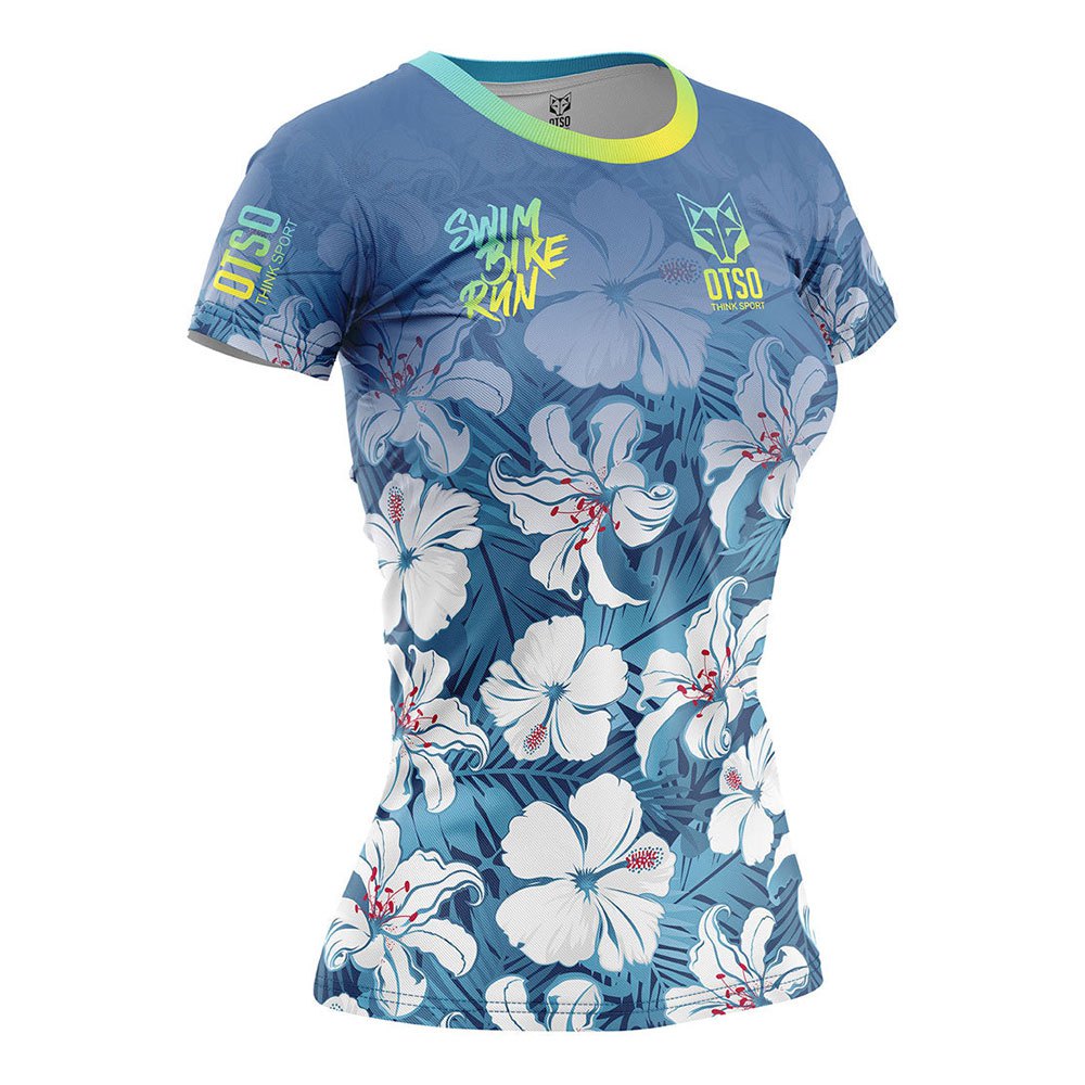 Otso Swim Bike Run Flower Short Sleeve T-shirt Mehrfarbig L Frau von Otso