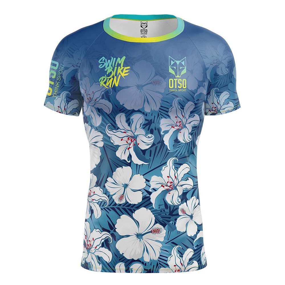 Otso Swim Bike Run Flower Short Sleeve T-shirt Mehrfarbig M Mann von Otso