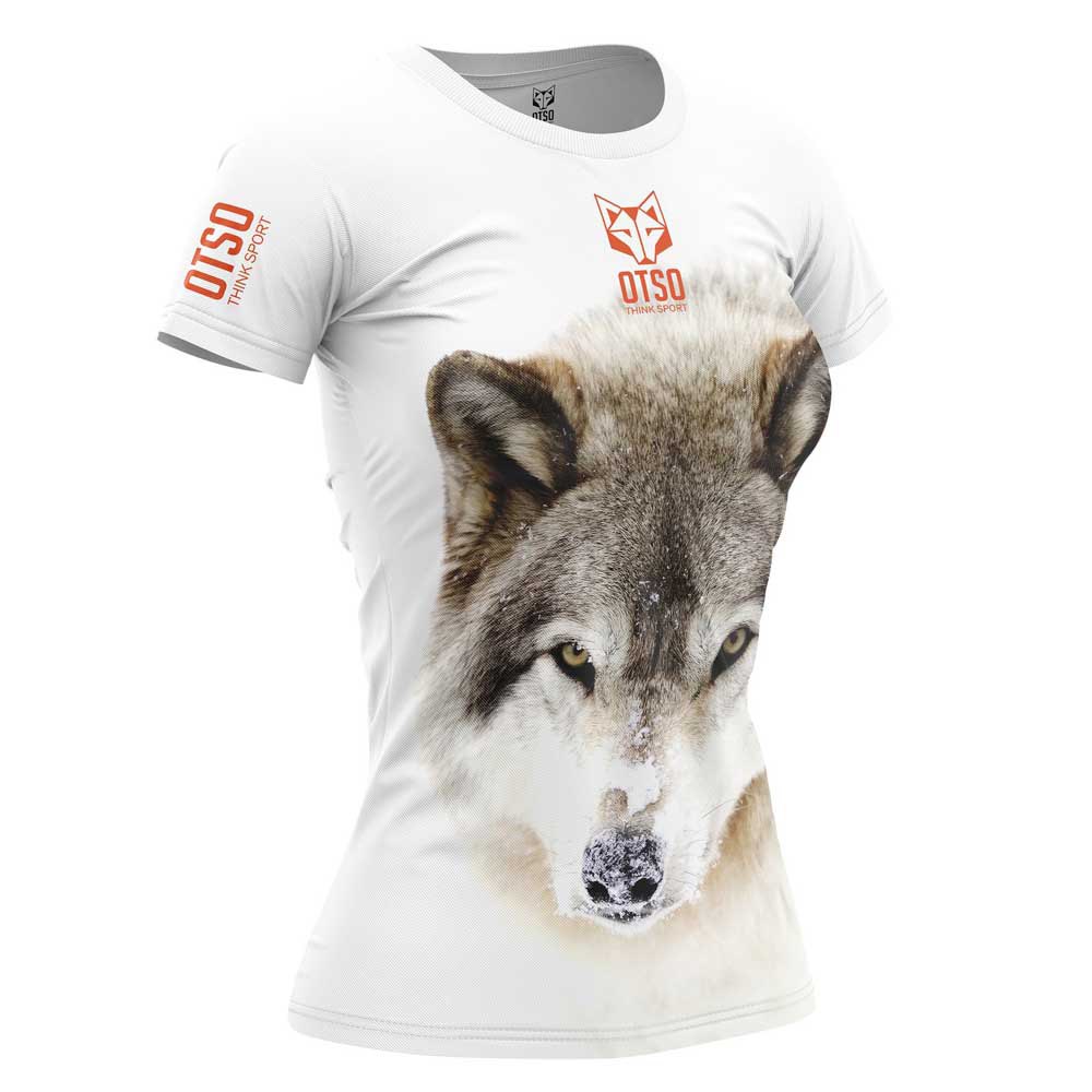 Otso Wolf Short Sleeve T-shirt Weiß L Frau von Otso