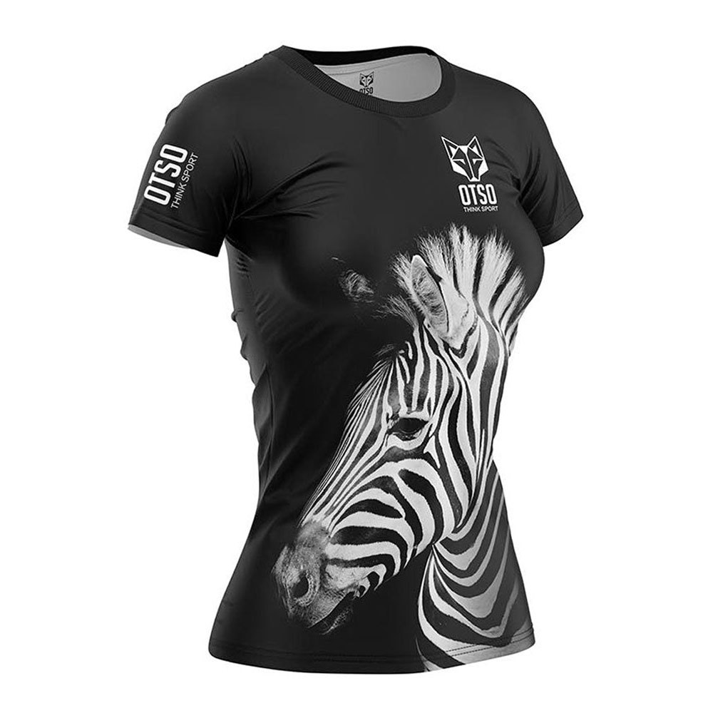 Otso Zebra Short Sleeve T-shirt Schwarz M Frau von Otso
