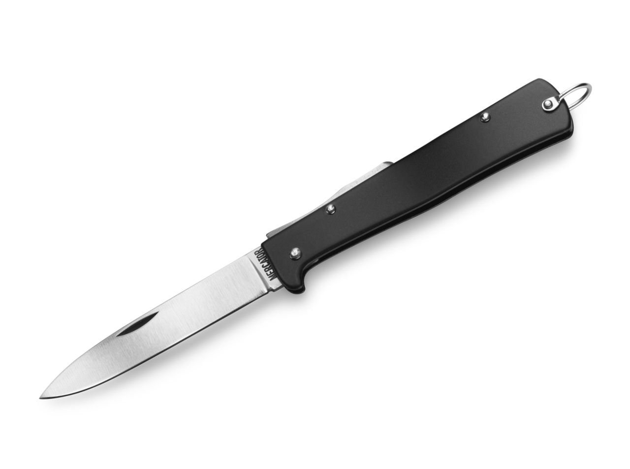 Otter Messer Taschenmesser Mercator-Messer groß schwarz mit Clip, Klinge Carbonstahl, Backlock von Otter Messer