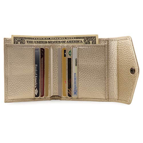 Otto Angelino Echtleder Geldbörse im Briefumschlag-Design - RFID Schutz – Unisex, Gold von Otto Angelino