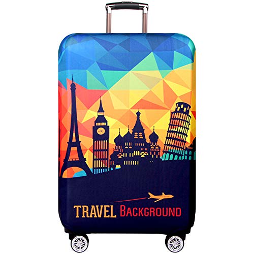 Kofferhülle Elastisch Kofferhülle Bambus Kohlefaser 18-32 Zoll Kofferschutzhülle Gepäck Cover Reisekoffer Hülle Kofferschutz Luggage Cover Gepäckabdeckung (Europa, S) von OuLi Store