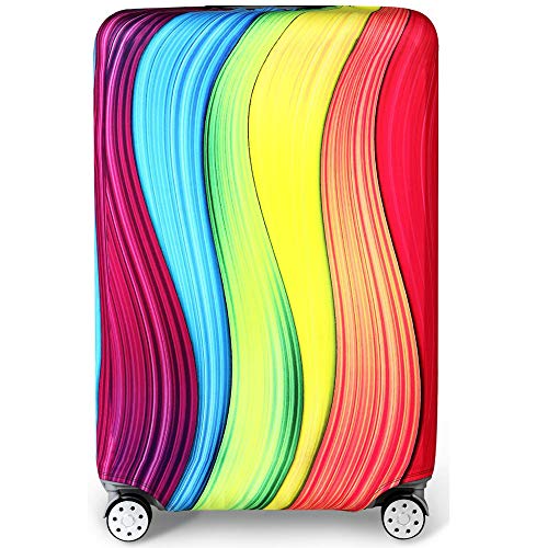 Kofferhülle Elastisch Kofferhülle Bambus Kohlefaser 18-32 Zoll Kofferschutzhülle Gepäck Cover Reisekoffer Hülle Kofferschutz Luggage Cover Gepäckabdeckung (Welle, S) von OuLi Store