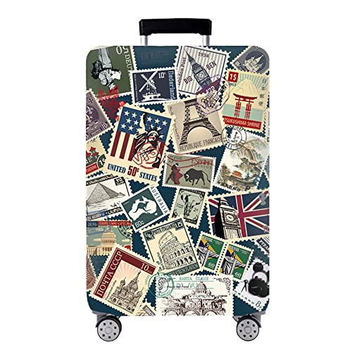 OuLi Store Kofferhülle Elastisch Kofferhülle Bambus Kohlefaser 18-32 Zoll Kofferschutzhülle Gepäck Cover Reisekoffer Hülle Kofferschutz Luggage Cover Gepäckabdeckung (Stempel, XL-29-32 Zoll) von OuLi Store