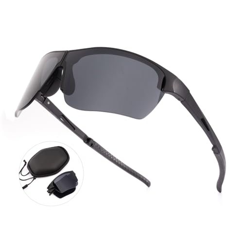 OuShiun Fahrradbrille Damen Herren, Faltbare Brille Radsportbrille mit UV400 Schutz TR90 Rahmen für Sport Radfahren von OuShiun