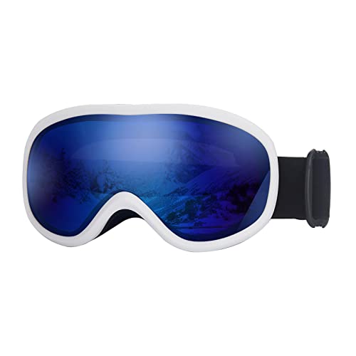 OuShiun Skibrille OTG Snowboard brille für Herren Damen Jugend Anti Fog UV-Schutz Schneebrille (Blau) von OuShiun