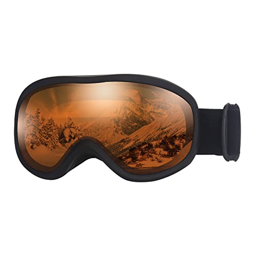 OuShiun Skibrille OTG Snowboard brille für Herren Damen Jugend Anti Fog UV-Schutz Schneebrille (Orange) von OuShiun