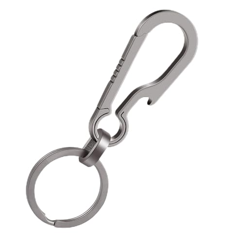 Ouligay Titan Karabiner Schlüsselanhänger Karabiner Flaschenöffner Titanium Carabiner Schlüsselanhänger Schnellverschluss Quick Release Karabinerhaken Klein mit Schlüsselring für Camping Wandern von Ouligay