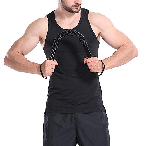 Federstab-Trainingsgerät, Federbelasteter Brustexpander, ABS-Kunststoffgriff, für Fitness (20 kg) von Oumefar