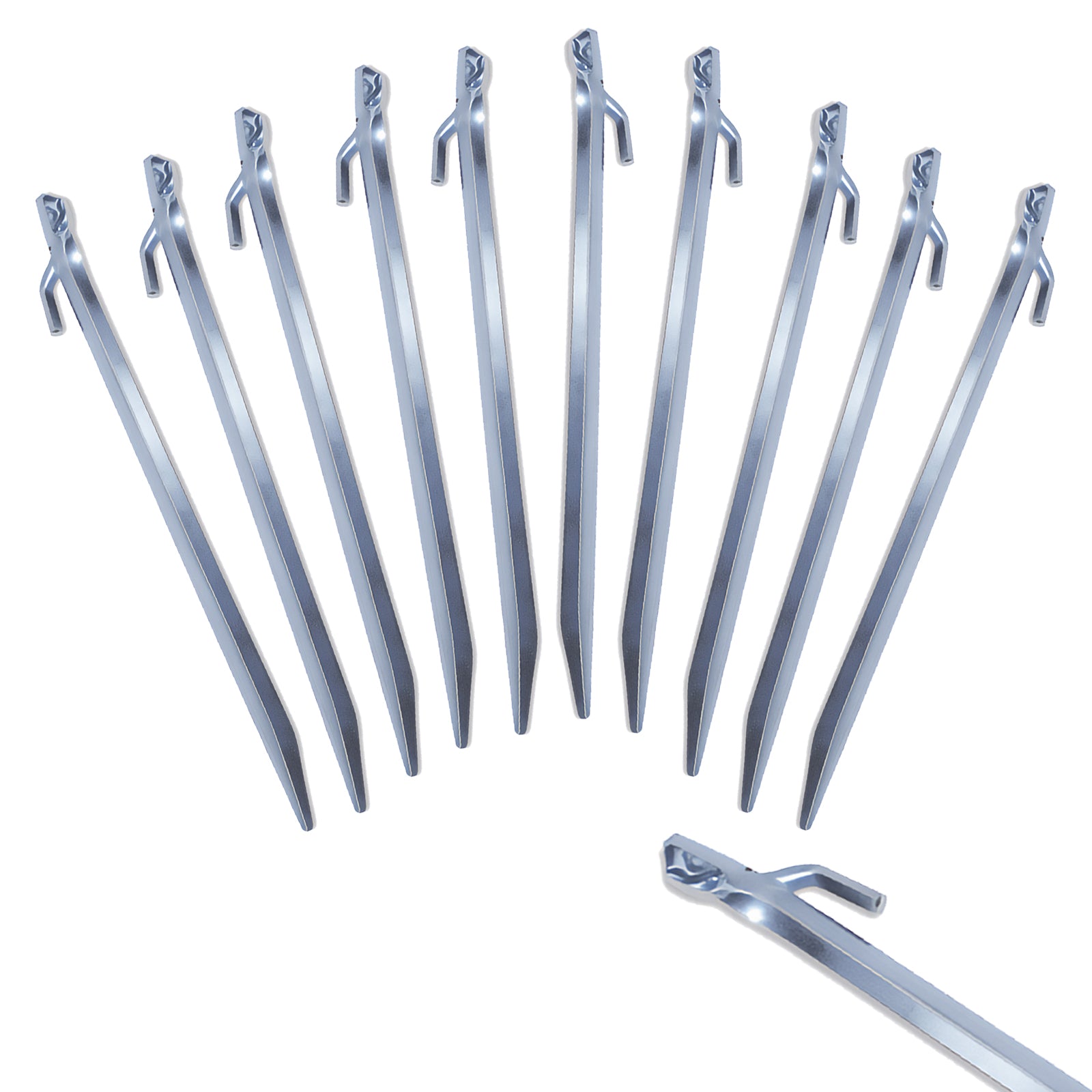 10 x Hering Tirol 30 cm mit Spannhaken - Zelt Nagel Fels Erdnagel Stahl verzinkt von Outdoor International
