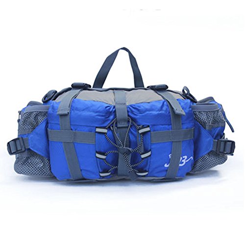 Outdoor peak Unisex Nylon Wasserabweisende Gürteltasche Reiserucksack Messenger Bag Reiserucksack Bauchtasche Sporttasche Fahrrad Bergsteigen Trekking Plus Schultergurt(Blau2) von Outdoor Peak