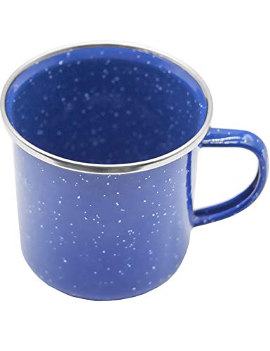 Outdoor Saxx® - Emaille-Tasse, Outdoor Becher, Camping-Tasse, Kaffee-Tasse, Metall-Becher, klassisches, formschönes Design, blau mit weißen Punkten, 300 ml von Outdoor Saxx