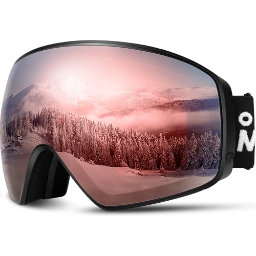 OutdoorMaster Weitblick-Ski-/Snowboardbrille Horizon - Rahmenlose Snowboardbrille mit austauschbarer magnetischer Linse, Schneebrille für Männer & Frauen von OutdoorMaster