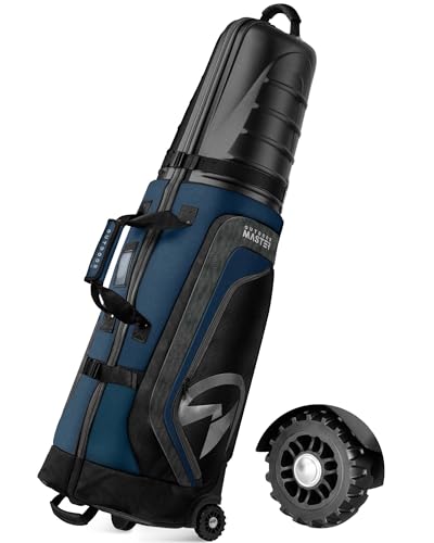 OutdoorMaster Golf Reisetaschen für Fluglinien mit Rädern und hartem oberem Koffer, schützen Golfschläger, leicht und einfach zu manövrieren, Blau von OutdoorMaster