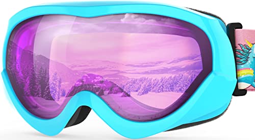 OutdoorMaster Kinder Skibrille - Helmkompatible Schneebrille für Jungen & Mädchen mit 100% UV-Schutz - VLT 46.1% von OutdoorMaster