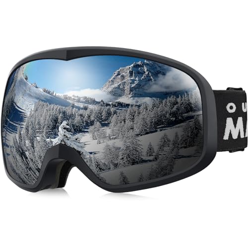 OutdoorMaster Owl Skibrille OTG, Schnee Snowboardbrille für Männer Frauen Jugendliche, Anti-Beschlag, 100% UV-Schutz von OutdoorMaster