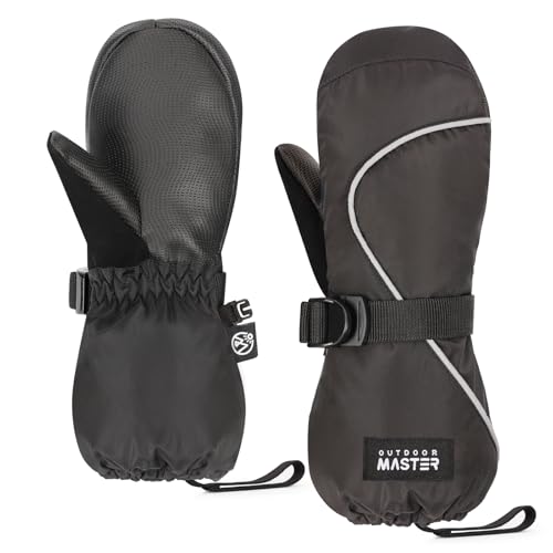 OutdoorMaster Ski-Fäustlinge für Kinder, wasserdichte Thermo-Schneehandschuhe für Jungen und Mädchen, Skifahren, Snowboarden, Wintersport von OutdoorMaster