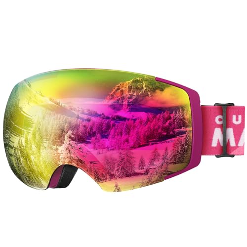 OutdoorMaster Unisex Skibrille PRO Damen Herren mit wechselgläsern, 100% UV-Schutz Schneebrille Skibrille für brillenträger, Anti-Nebel Snowboard Brille Ski Goggles für Jungen und Mädchen von OutdoorMaster