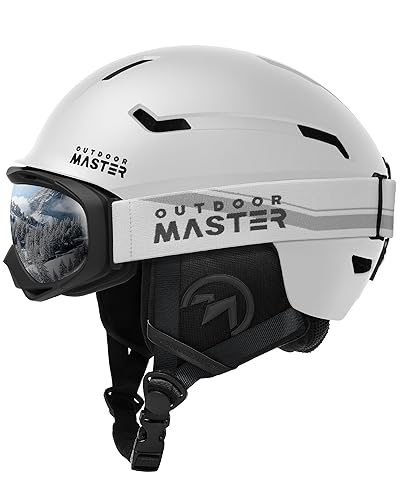 OutdoorMaster Skihelm-Set, Snowboard-Helm mit Brille für Erwachsene - 12 Belüftungsöffnungen - Skihelme für Männer, Frauen und Jugendliche von OutdoorMaster