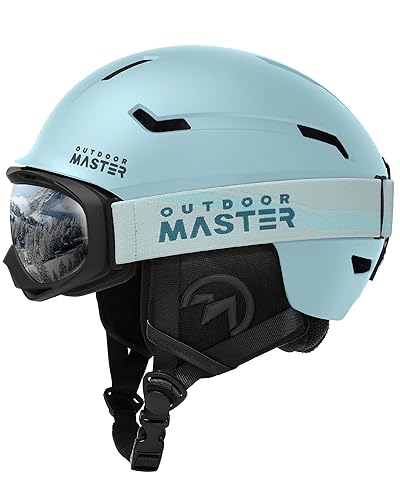 OutdoorMaster Skihelm-Set, Snowboard-Helm mit Brille für Erwachsene - 12 Belüftungsöffnungen - Skihelme für Männer, Frauen und Jugendliche von OutdoorMaster