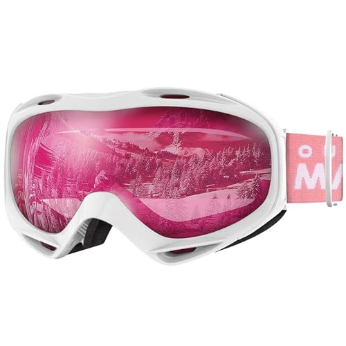 OutdoorMaster Unisex Skibrille OTG für Damen und Herren, Snowboard Brille Schneebrille 100% UV-Schutz skibrille für brillenträger, Anti-Nebel Snowboard Brille Ski Goggles für Jungen（VLT46% von OutdoorMaster
