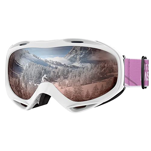 OutdoorMaster Unisex Skibrille OTG für Damen und Herren, Snowboard Brille Schneebrille 100% UV-Schutz skibrille für brillenträger, Anti-Nebel Snowboard Brille Ski Goggles für Jungen (VLT12%) von OutdoorMaster