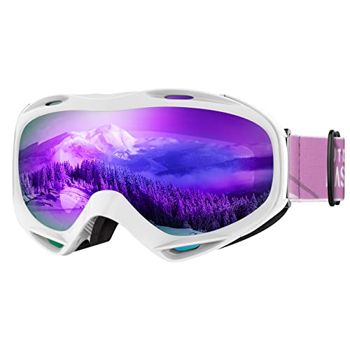 OutdoorMaster Unisex Skibrille OTG für Damen und Herren, Snowboard Brille Schneebrille 100% UV-Schutz skibrille für brillenträger, Anti-Nebel Snowboard Brille Ski Goggles für Jungen (VLT17%) von OutdoorMaster