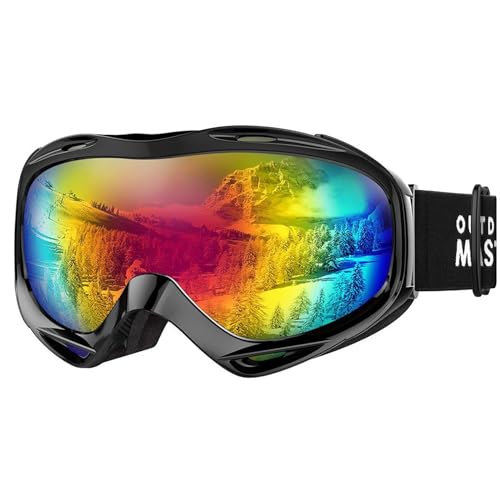 OutdoorMaster Unisex Skibrille OTG für Damen und Herren, Snowboard Brille Schneebrille 100% UV-Schutz skibrille für brillenträger, Anti-Nebel Snowboard Brille Ski Goggles für Jungen von OutdoorMaster