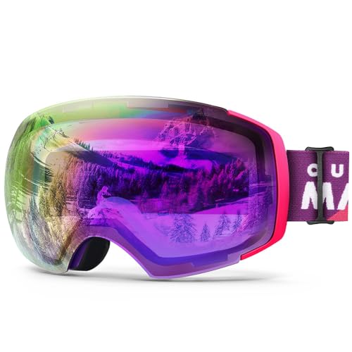 OutdoorMaster Unisex Skibrille PRO Damen Herren mit wechselgläsern, 100% UV-Schutz Schneebrille Skibrille für brillenträger, Anti-Nebel Snowboard Brille Ski Goggles für Jungen und Mädchen von OutdoorMaster