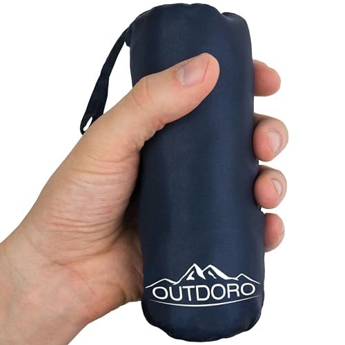 Outdoro Hüttenschlafsack, Ultra-Leichter Reise-Schlafsack, nur 230 g aus Mikrofaser, dünn & klein, Inlett, Travel-Sheet von Outdoro