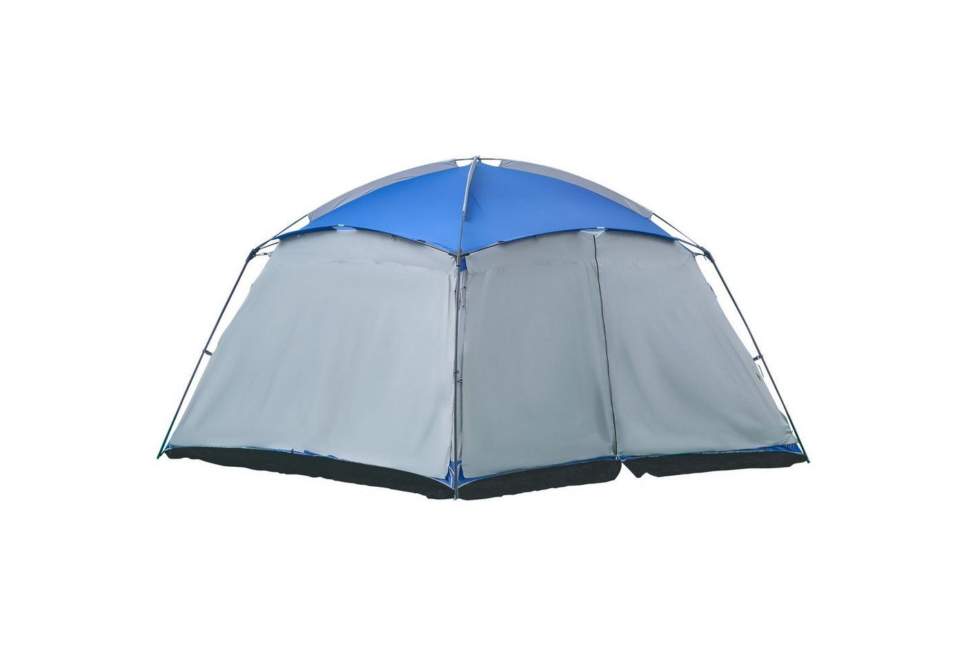 Outsunny Faltzelt Camping Zelt, Camping Zelt 8 Personen Zelt Familienzelt 2 Fenster Glasfaser Blau von Outsunny