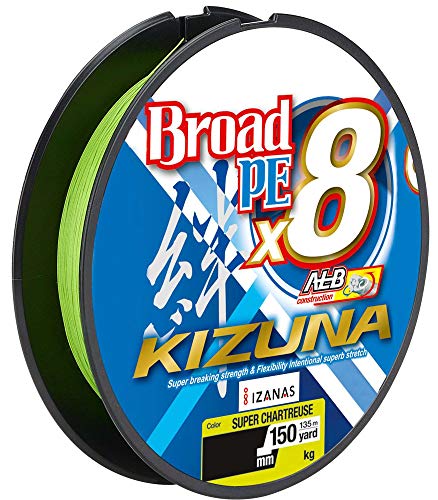 Owner Kizuna 8braid 135m - geflochtene Schnur zum Spinnfischen, Farbe:Chartreuse, Durchmesser/Tragkraft:0.13mm / 5.9kg von Owner