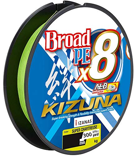 Owner Kizuna 8braid 270m - geflochtene Schnur zum Spinnfischen, Farbe:Chartreuse, Durchmesser/Tragkraft:0.13mm / 5.9kg von Owner