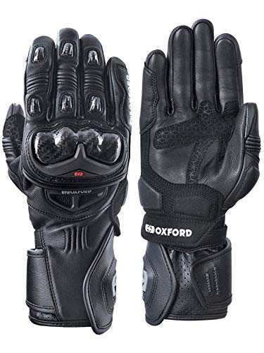Oxford RP-2R Herren Sport Motorrad Leder-Handschuhe - Schwarz, XXL von Oxford