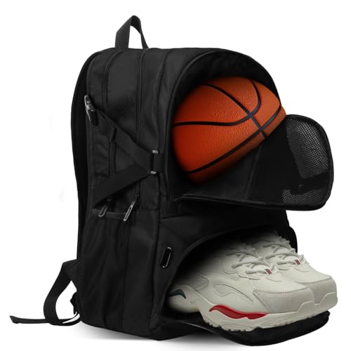 Oziral Basketball-Rucksack, wasserdichte Basketballtasche mit großem Schuh- und Ballfach, Rucksack für Damen und Herren, Sportausrüstungstasche für Fußball, Volleyball, Fitnessstudio, Outdoor, Reisen, von Oziral