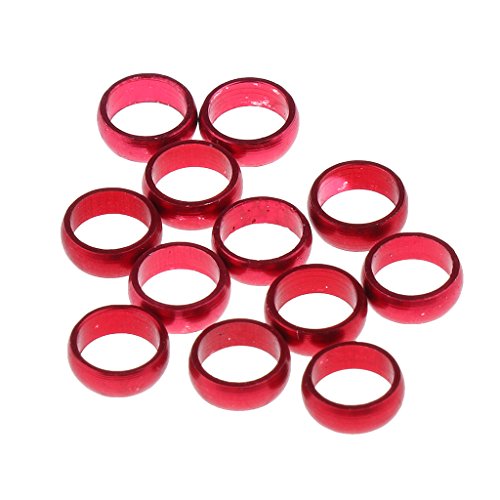 P Prettyia 12er Set Aluminium Ringe Schaftringe O-Ringe Schutzringe für Darts - Rot von P Prettyia