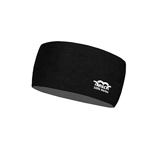 P.A.C. Merino Headband Total Black Multifunktionstuch - funktionelles Stirnband, Halstuch, Schal, Kopftuch, Unisex von P.A.C.