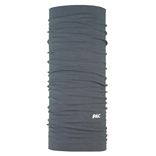 P.A.C. Original Solid Graphite Multifunktionstuch - nahtloses Mikrofaser Schlauchtuch, Halstuch, Schal, Kopftuch, Unisex, 10 Anwendungsmöglichkeiten von P.A.C.