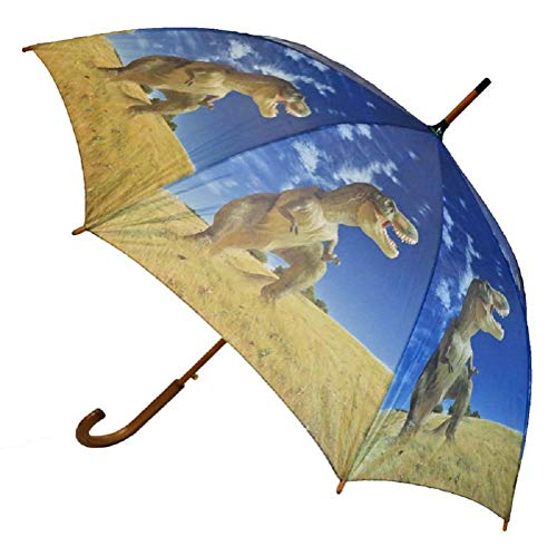 Stockschirm Regenschirm Tier Motiv Dinosaurier Automatik-Schirm mit Holzgriff Dino T-Rex von P.I.A. Holland