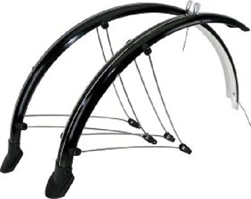 P4B | 24 Zoll Fahrrad Schutzblech Set in Schwarz | 56 mm Breite | Mit elektronischen Kontaktstreifen von P4B