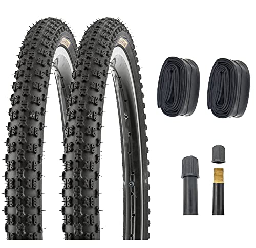 P4B | 2X 20 Zoll BMX Fahrrad Reifen 47-406 (20 x 1.75) mit AV Schläuchen - für Mountainbike und BMX | Hervorragend geeignet für Straßen-, Schotter- und Waldwege | Fahrradreifen | In Schwarz von P4B