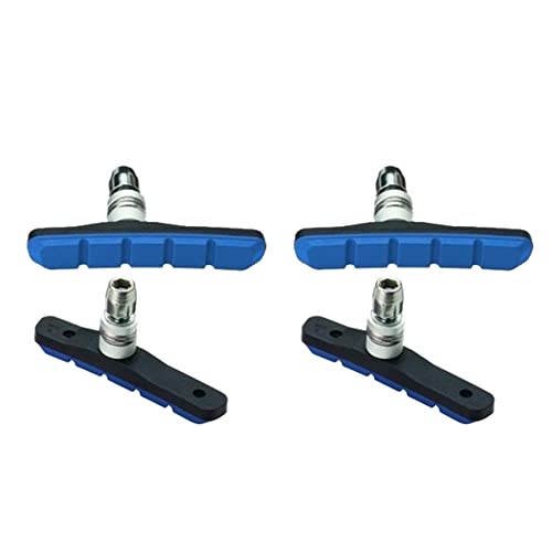 P4B | V-Brake Bremsschuhe für Ihre Felgenbremse | TTC | 72 mm | Asymmetrisch | Mit Bolzen, mit Gewinde und Befestigungsteilen (Blau / 2 Paar = 4 Stück) von P4B