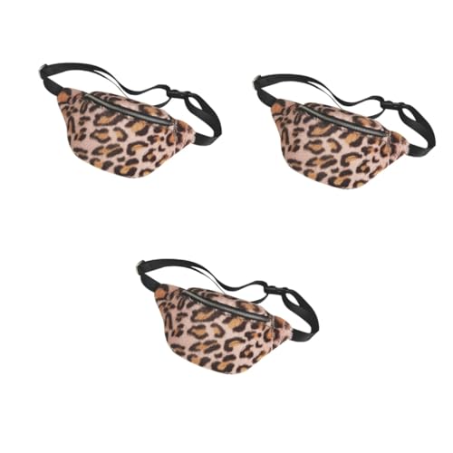PACKOVE 3 STK Bauchtasche Hüfttasche für Damen Umhängetaschen für Damen Makeup Tasche Kosmetiktasche Handtasche Damen umhängetasche Brusttasche mit Leopardenmuster Mode Gürteltasche Rosa von PACKOVE